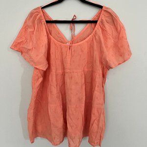 Old Navy coral top with open/tie back